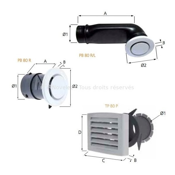 Bouche d'insufflation et d'extraction VMC Atlantic B 125 LINE 538791