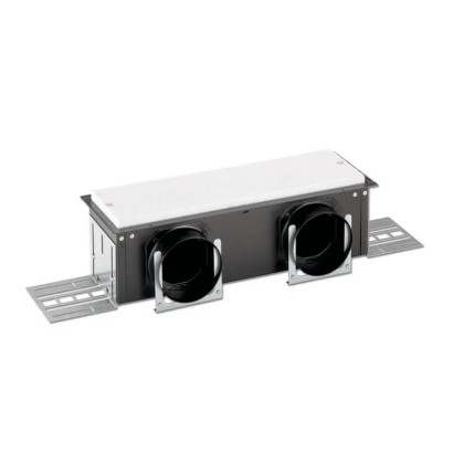 Boîtier de bouche CLD-P - raccordement latéral 2 x Ø 90 mm - Hauteur 115 mm [- mural, sol ou plafond - Réseau PEHD - Zehnder]