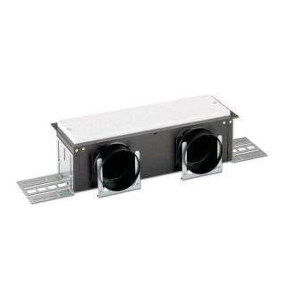Boîtier de bouche CLD-P - raccordement latéral 2 x Ø 90 mm - Hauteur 115 mm [- mural, sol ou plafond - Réseau PEHD - Zehnder]