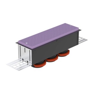 Boîtier de bouche CLD-P - raccordement arrière 3 x Ø 75 ou 90 mm - Hauteur 115 mm - pour grille longue [- Réseau PEHD - Zehnder]