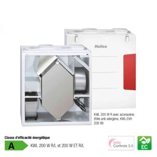 KWL EC 200 W / 200 W ET (régulation easyControls 3.0) [- VMC Double flux Très Haut Rendement - Helios]