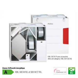 KWL EC 500 W / 500 W ET (régulation easyControls 3.0) [- VMC Double flux Très Haut Rendement - Helios]