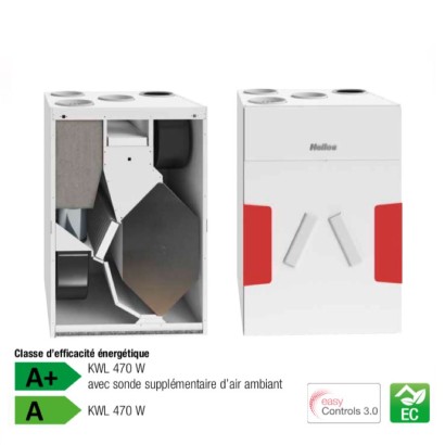KWL 470 W / 470 W ET (régulation easyControls 3.0) [- VMC Double flux Très Haut Rendement - Helios]