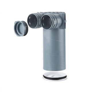 Plénum terminal coudé Ø 75 mm [- FRS-DWK 2-75/125 - Réseau FlexPipe - Helios]
