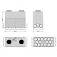 Caisson distribution direct D160/180 Sky300 / Excellent 300-400-450 - 2x (11xø90) [- Accessoires VMC en PEHD - Brink]