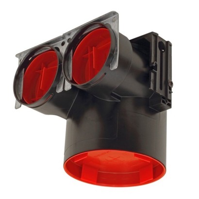 Plénum de bouche coudé TVA-P 75 DN125 - 2 x Ø 75 mm - Hauteur 165 mm [ - Réseau ComfoTube - 990326121 - Zehnder]