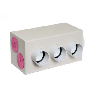 Caisson de distribution d'air Easy Renov Plus - 6 x Ø 75 [- Répartiteurs VMC en PEHD - Brink]