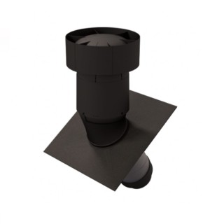 Terminus Ventus isolé Noir - Pente 15-55° - Ø 180/200 mm [- Sorties de toiture pour VMC double flux - BRINK]