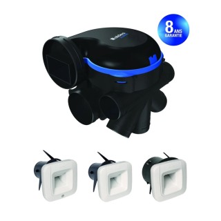 KIT Easyhome HYGRO Premium Micro-Watt + bouches à piles [- VMC Simple flux Hygro B - Très basse consommation - Aldès]