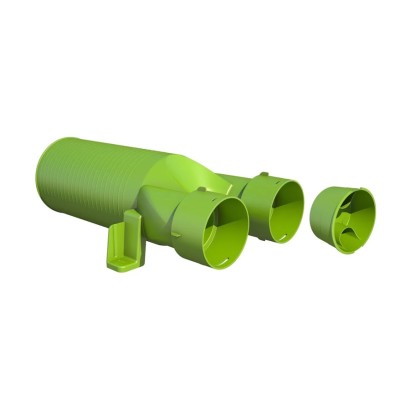 Manchette droite pour 2 conduits OPTIFLEX PRO DN 75 ou 90 vers une bouche D125 [- Conduits Polyéthylène - Aldès]