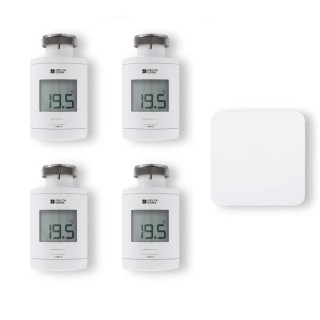 Pack starter TRV 1.0 connecté 4 têtes thermostatiques intelligentes [- Tête thermostatique intelligente - Delta Dore]