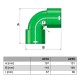 Coude 90° vertical - 50x100 mm ou 60x130 mm [- Conduits et accessoires VMC en PEHD - Aldes]