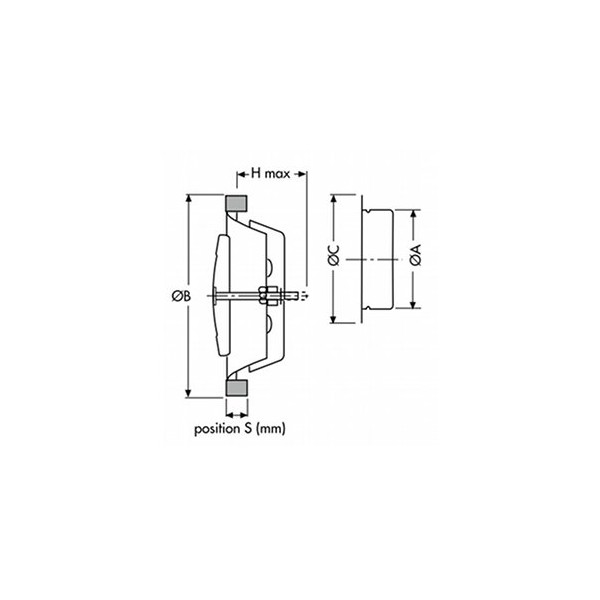 Bouche d'extraction acier laqué Diam. 13.9 cm