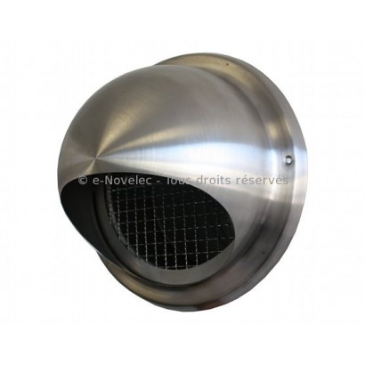 Buse d'entrée ou de sortie d'air murale INOX Ø 100, 125, 150 et 160 [- accessoire VMC Double flux - Unelvent]