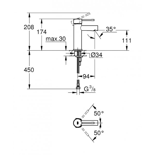 ESSENCE Nouveau - Mitigeur monocommande 1/2 lavabo [- Robinetterie salle  de bains - GROHE]